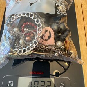 1KG Mixed Untested Jewelry Bag with Silver and Pink Accents LOT 3